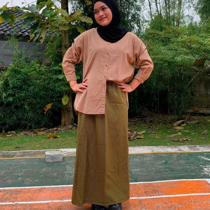 Aminah Skirt - Rok Tartan/ Rok Panjang Kotak Kotak A Line / Rok Feminim
