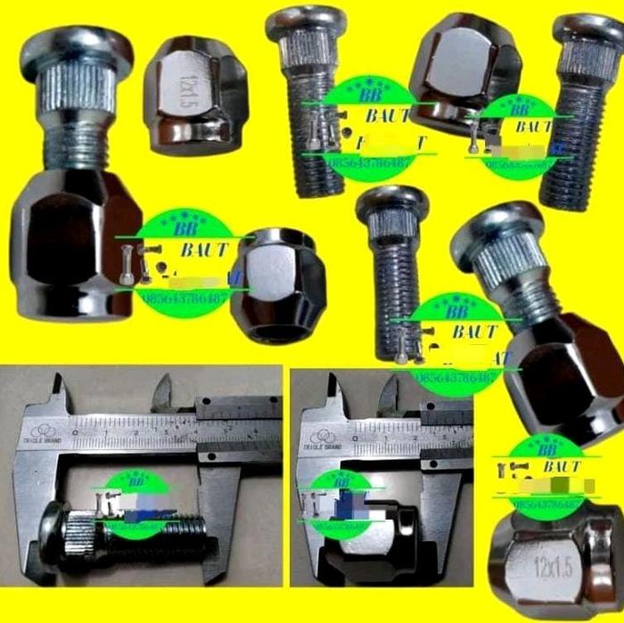( 1Biji ) Baut roda + mur racing xenia baut mur racing roda xenia nut racing xenia mur baut roda mob