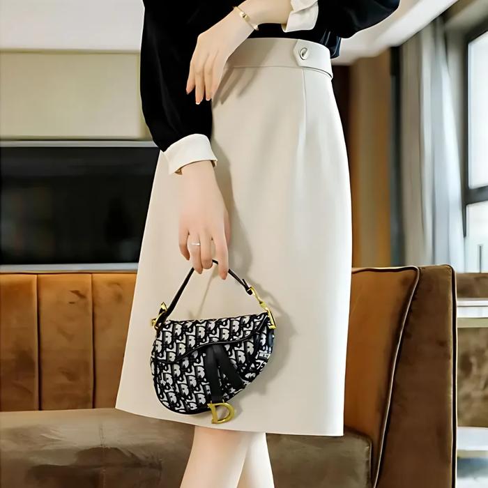 OUTFITTO Rok Span Katun Semi Woll Variasi Kancing / Rok Sedengkul Bawahan Wanita Terbaru androk wani