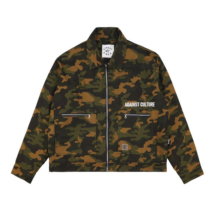 GDCK Jacket Camo HEMO / Work Jacket Army / Jacket Canvas motif camouflage Zipper Jaket Loreng