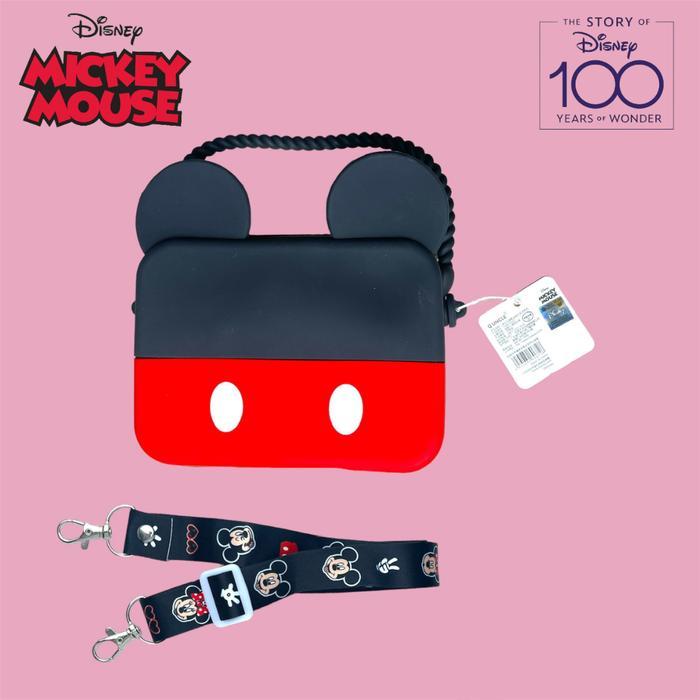 SALE Tas Fancy Silicone Jelly Bag MICKY  (MUAT HP) Dompet Tas Bertali Karakter MICKY Tahan Air Bahan