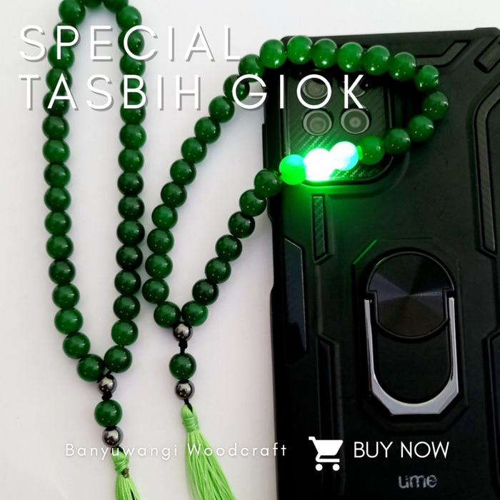 tasbih batu giok hijau asli tasbih batu giok 33 butir tasbih giok