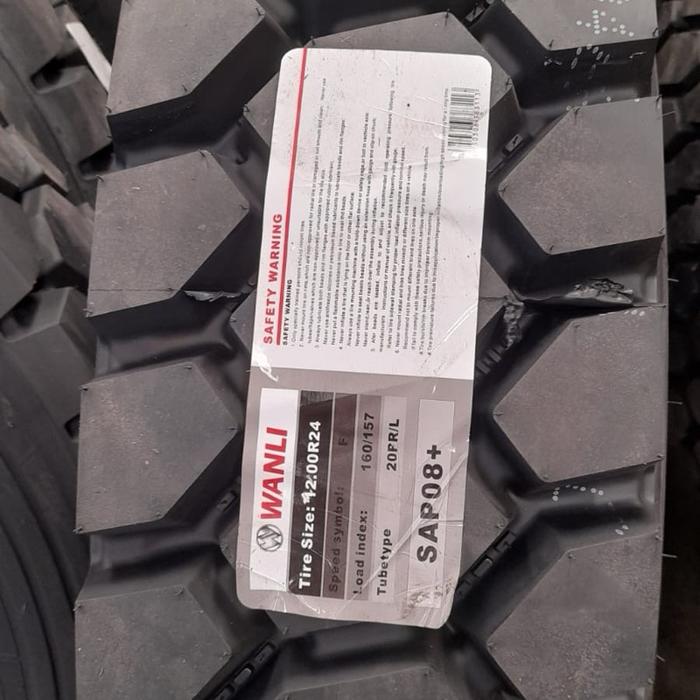 Ban truk 1200 R24 Wanli SAP08+ Radial 1200R24 berikut ban dalam dan flap 12.00R24 Ban truck kawat 12