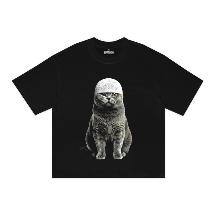 [COD] Random Studio Boxy Tshirt Kelas Berat 16s British Shorthair Cat Black - S