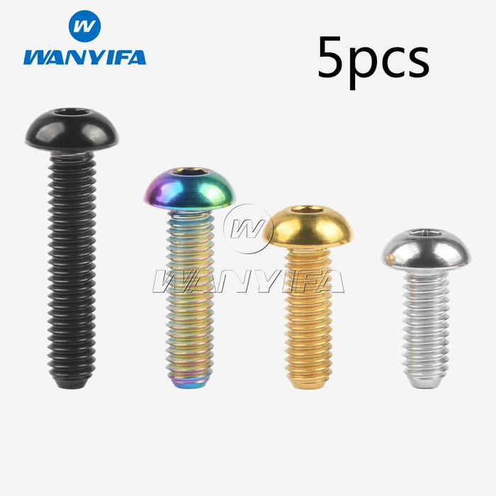 Wanyifa Titanium M4 x 6 8 10 12 15 20mm Button Allen Key Head Bolt