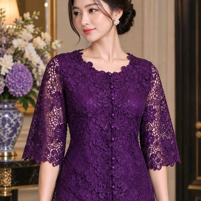 Blus Cz Brokat Premium untuk Wanita - Kualitas Terbaik