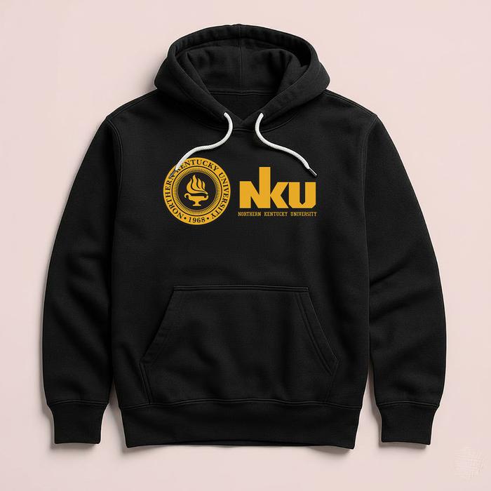 Hoodie NKU Northern Kentucky University Kentucky Premium Fleece Cloth Sweater Jacket Hood Black Hita