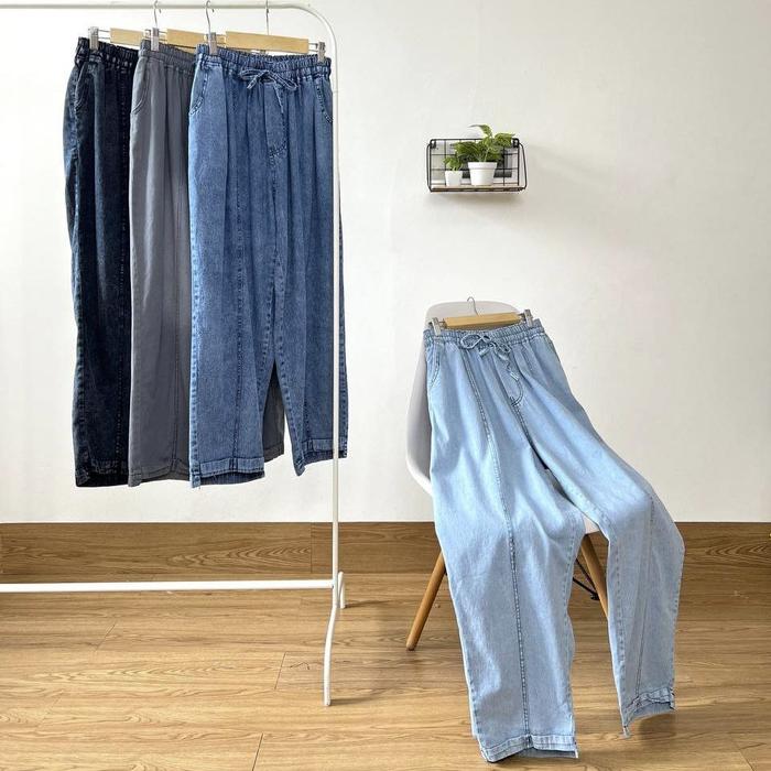 AKAVI - BGJEANS CELANA BAGGY BOYFRIENDS JEANS 100KG JUMBO WANITA LEGGING - BAHAN LEVIS / DENIM BISA 