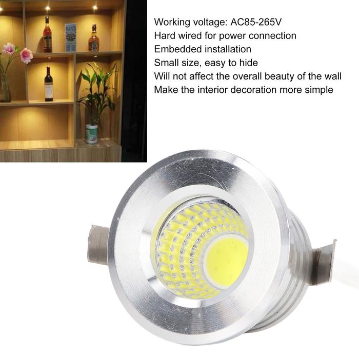 Lightnice Lampu Sorot LED COB Tersembunyi Mini, Lampu Sorot