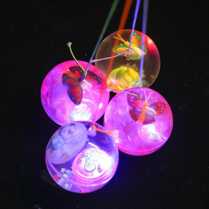 Bola Bekel nyala LED Lampu Jumbo Mainan Anak Bola Bekel LED Karet Air LED Flash Ball Mainan Anak Edu