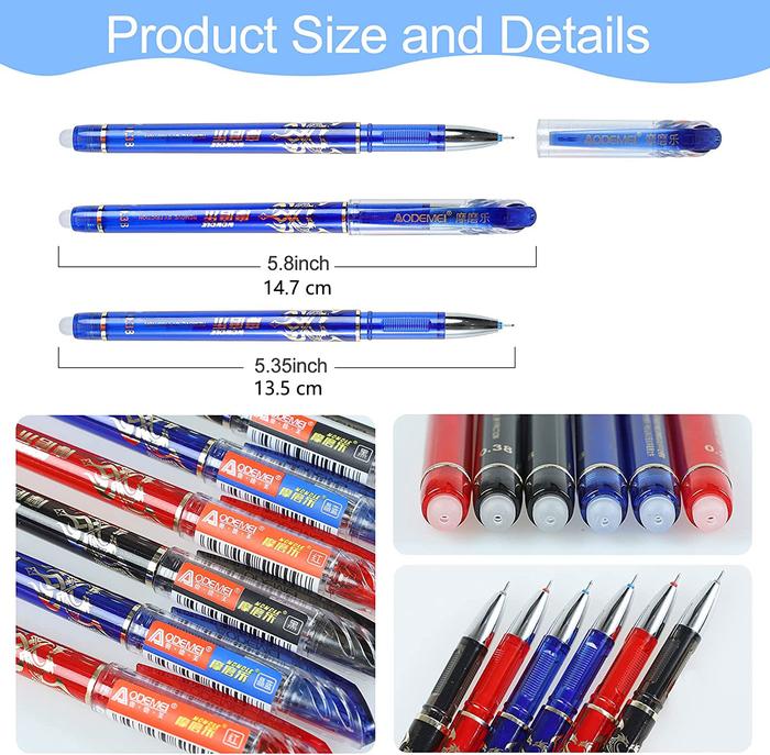85Pcs/Set Erasable Pen Gel Pens 0.5mm Blue/Black ink Refills Rod