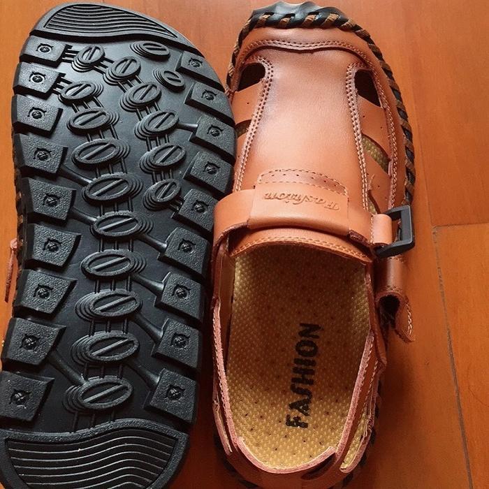 Eiger - Kulit Asli Sandal Gunung Pria Hiking Sepatu Olahraga Mendaki Cowok Dewasa Outdoor Trekking P