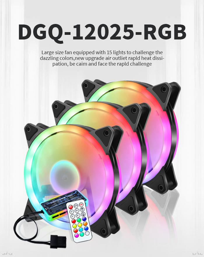 Aurora RGB Chassis Fan 12cm Desktop Computer Cooling Fan Colorful
