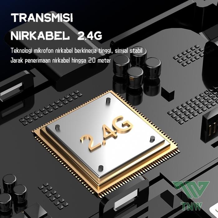 3 IN 1 Microphone Wireless Dual Mikrofon Clip on Mic bluetooth Tanpa kapel Microphone youtuber suara
