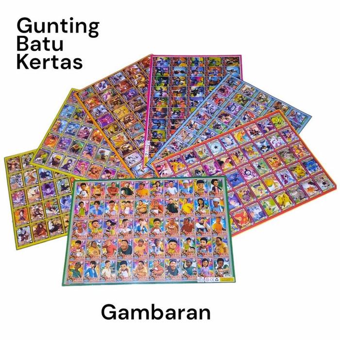 PAKET 5 LEMBAR Poster kartu aneka gambar gambaran mainan anak