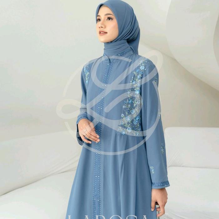 GAMIS LAROSA BORDIR 002.115 ORIGINAL /  GAMIS ABAYA LAROSA ORI SET KERUDUNG  /  DRESS ABAYA LAROSA S