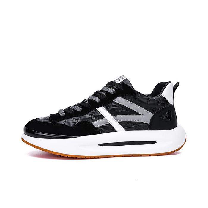 1489 - Sepatu Pria Wanita Alpha Black Sneakers Sport Kasual Hitam Abu- D12