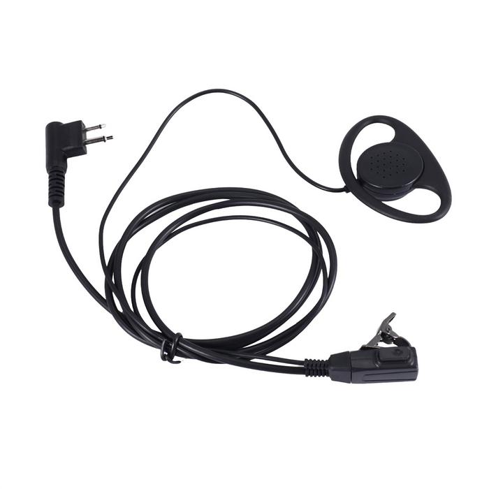 2 Pin Advanced D Shape Clip-Ear Ptt Headset Earpiece Mic For Motorola 2 Way Radios GP88S GP300 GP68 