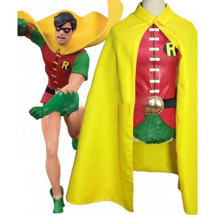 Anime Robin Movie Boy Wonder Cosplay Costume Yellow Cloak Green Underwear Disguise Halloween Cosplay