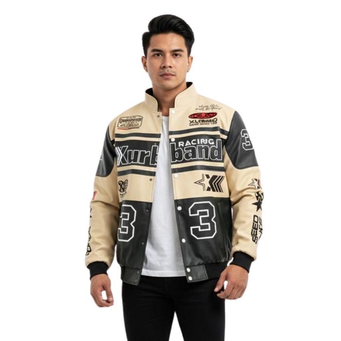 Jaket Kulit Nascar Pria Jaket Motor Biker Racing Riding Sunmori Leather Jacket Premium