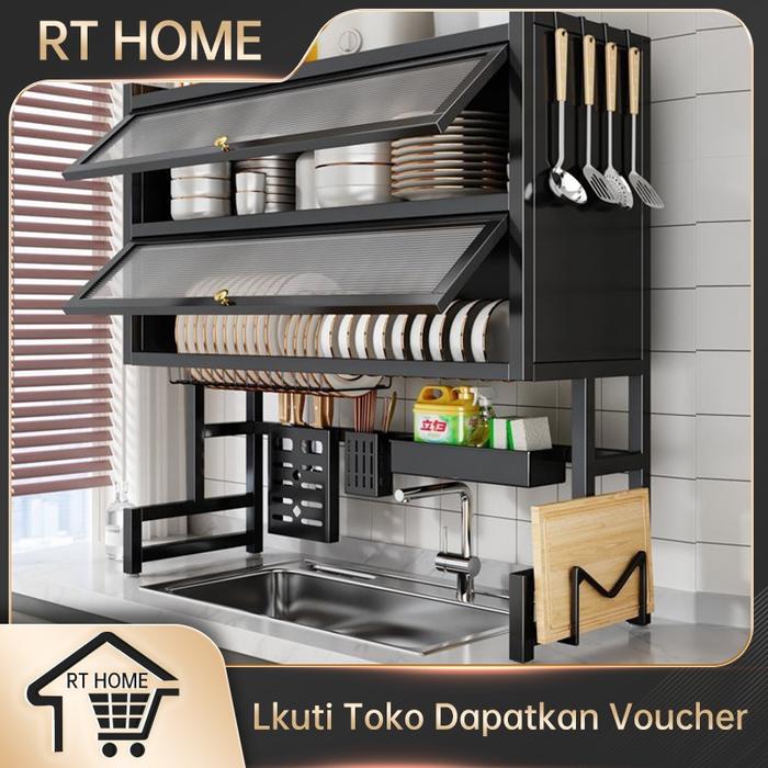 RT HOME Rak Piring Wastafel Dengan Kabinet Rak Wastafel Cuci Piring Rak Piring Stainless Steel Rak D