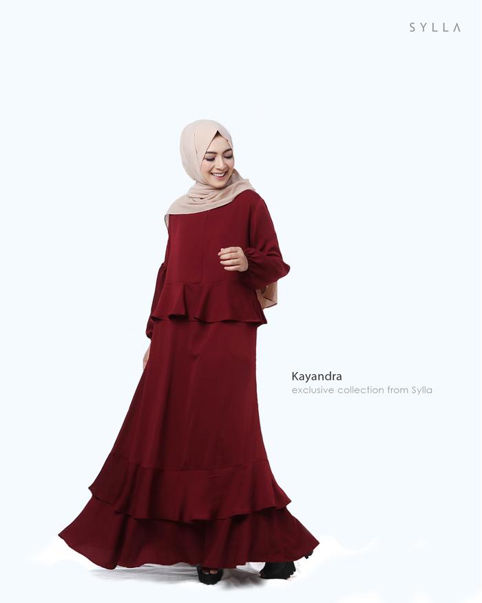 SYLLA Kayandra Dress - Gamis Wanita bahan nom Flowy