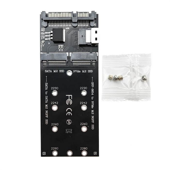 M2 SSD Adapter M.2 SATA Ngff SSD to SATA + M2 NVME SSD to SFF-8654 Converter SATA to M2 Expansion Ca