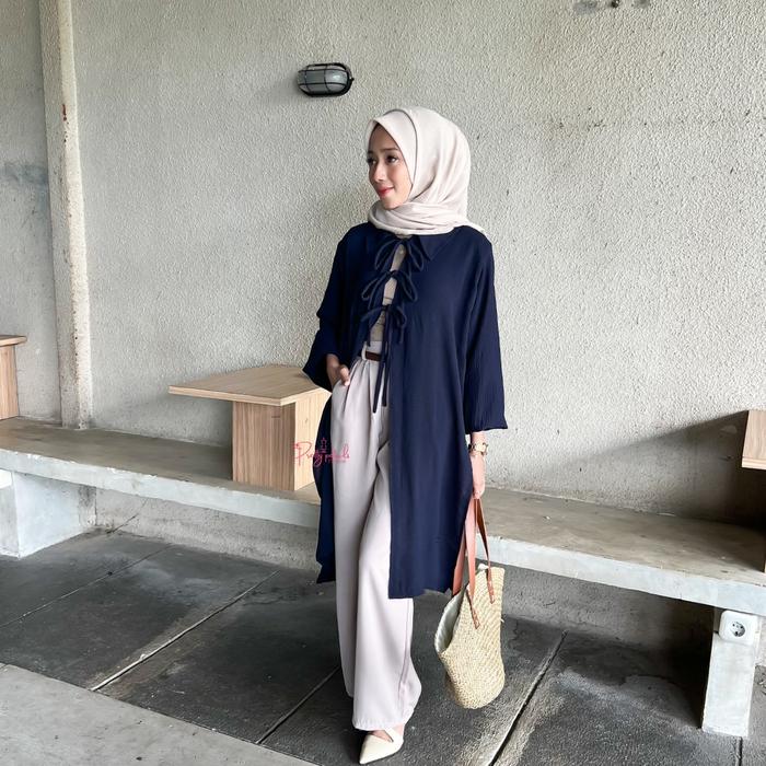 KAMILA  Tunik Pakaian Terbaru Kekinian Bahan Crinkle airflow Premium Baju Tunik  Wanita Dewasa Musli
