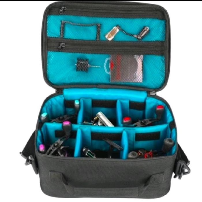 tas reel pancing selempang tas reel pancing hitam
