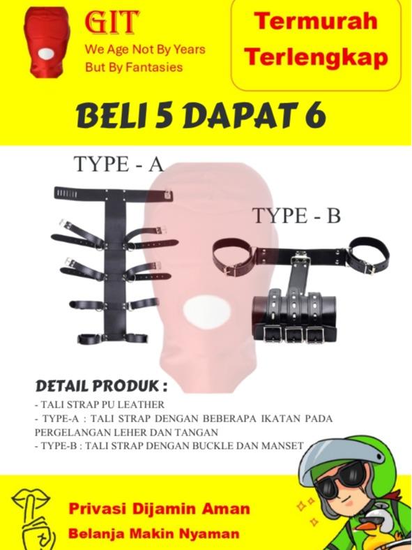 D008 BDSM set ikat kaki dan tangan toys pria wanita leater kulit premium borgol set ikat leher ukura