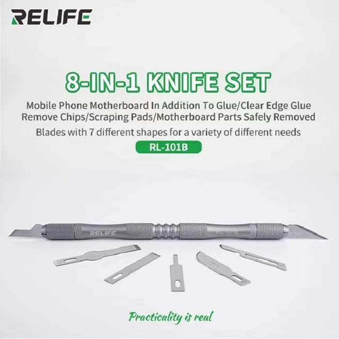 RELIFE RL-101B 8-in-1 CPU Knife Set Remove Glue Scalpel Carving Knife