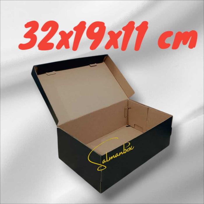 BOX SEPATU HITAM JUMBO SIZE 32X19X11 CM/BOX JUMBO HITAM/BOX SEPATU XL/BOX SEPATU BESAR/BOX SEPATU BO