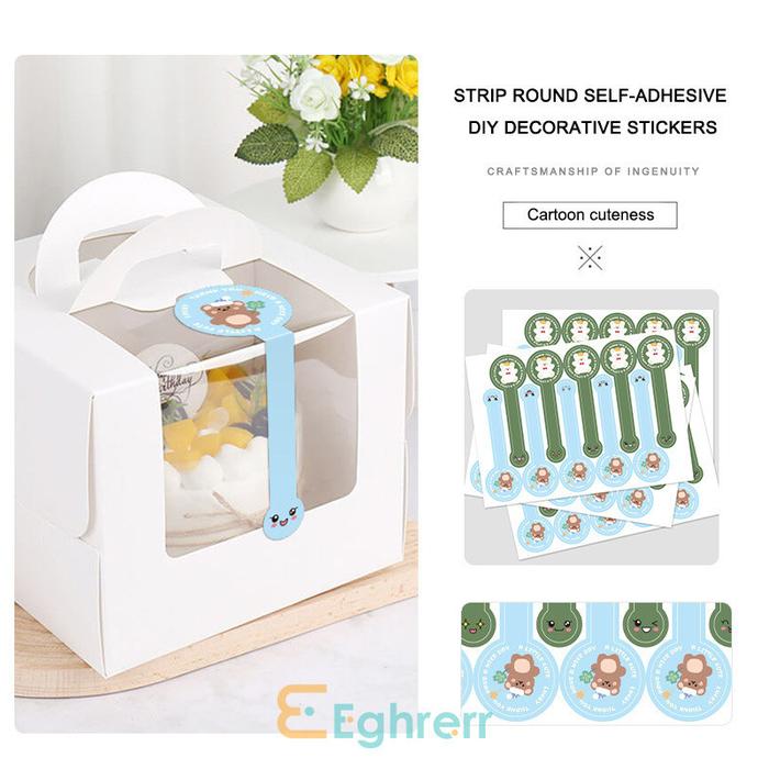 ✨COD stiker penyegel kotak kue kue berperekat bulat, stiker dekoratif DIY-EG
