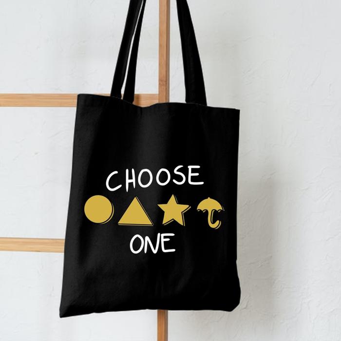 Totebag Resleting Squid Game Permen Gulali Kapasitas Besar Ukuran 40x35 Premium Kuat dan Tahan lama 