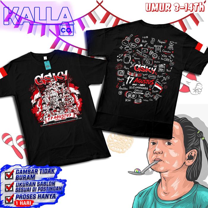 Terbaru Kaos ANAK GSKY GWSM Kusumawara Y2K Crew Srotop TV T-Shirt Merchandise Original Garuda Wisnu