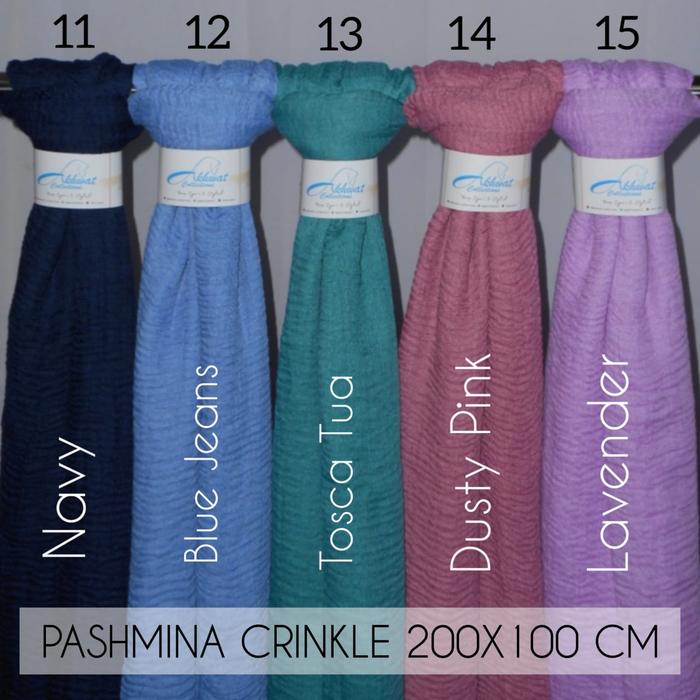 [ AKHWAT COLLECTIONS ] AZMIA PASHMINA 200X100 CM JUMBO | CRINKLE JUMBO | FREE GIFT