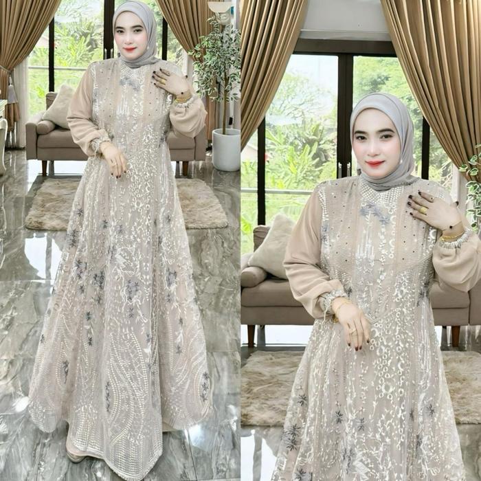 GAMIS PREMIUM JUMBO TILE BORDIR MEWAH By ABANG ADEK COLLECTION DAN MN COLLECTION