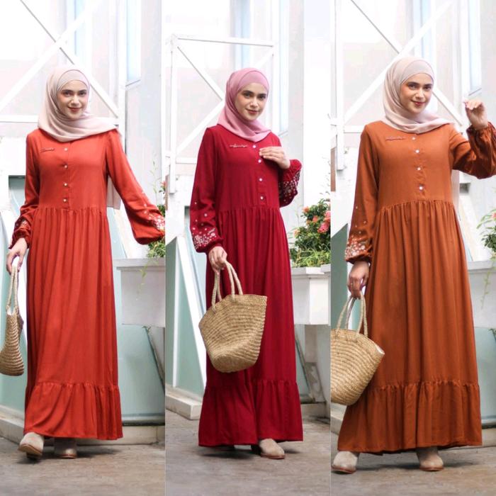 abaya dannis kode A240803 terbaru/abaya dannia ori Katun Gamis Wanita Muslim Dress Dewasa