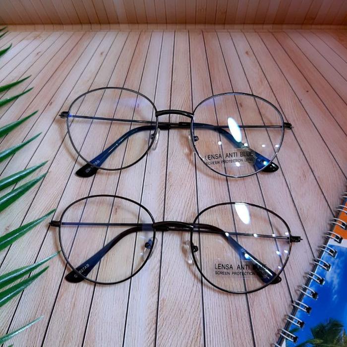 KACAMATA ANTIRADIASI HP DAN KOMPUTER 807GW/KACAMATA BESI OVAL/KACAMATA CAT EYE Frame Lensa