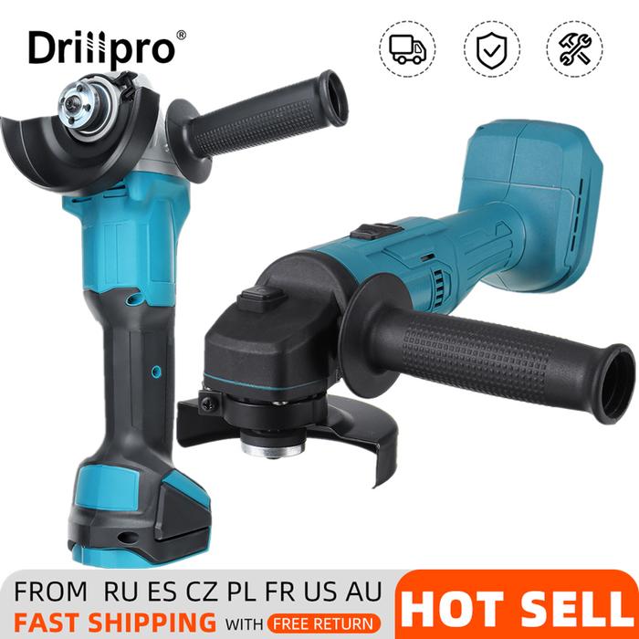 Drillpro 125Mm/100Mm Gerinda Sudut Tanpa Kabel Tanpa Sikat Gerinda