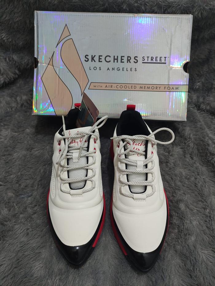 Skechers Street Los Angeles Glam PTW - No Kw - Sepatu Wanita Original Size 38 White/Red
