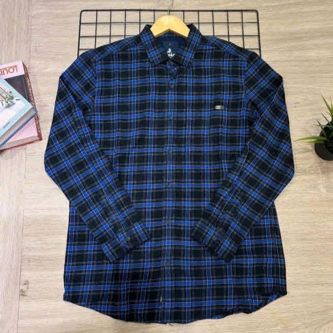 KLL376L Kemeja lengan panjang pria LOIS original murah biru terbaru. 3second cardinal emba