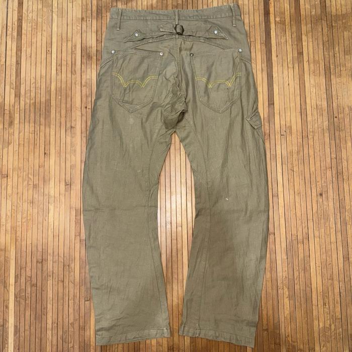 EDWIN JAPAN STREETWEAR OLIVE GREEN MULTIPOCKET BUCKLE HEAD BACK CARGO ZIPPER PANTS alpha industries 