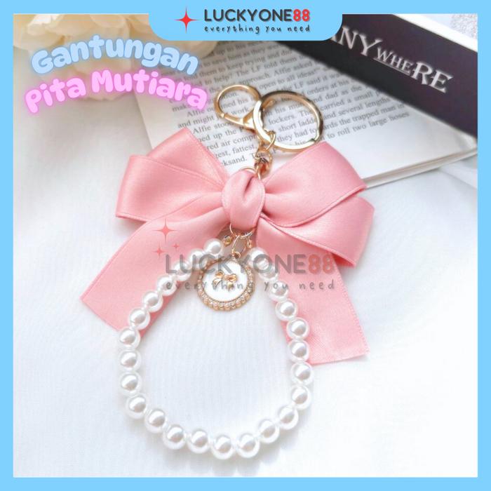 Gantungan Pita Mutiara Gantungan Case HP Bagcharm Keychain