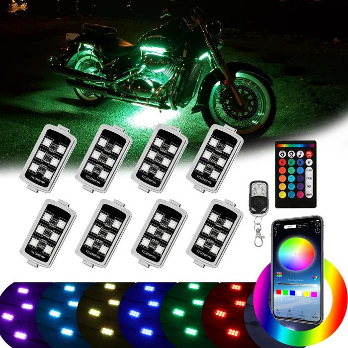 RGB Lampu Dekoratif Sepeda Motor Lampu Strip LED Dinamis Kontrol