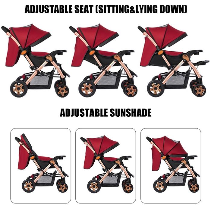 New Mmflight Stroller Bayi Lipat Travelling Stroller Baby 2 Arah Kereta Dorong Bayi 03 Tahun