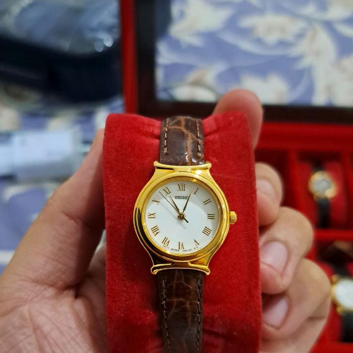 jam tangan seiko quartz ladies artdeco gold plated  baru gress grnsi rsmi 3 thn alba citizen orient 