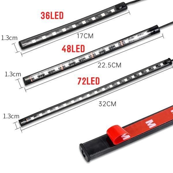 Lampu LED SMART APP Lampu Kolong Dashboard USB 8 Color 4 Pcs