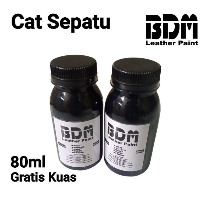Cat Sepatu / Cat Kulit Sepatu Hitam / cat sepatu kulit 80ml gratis kuas