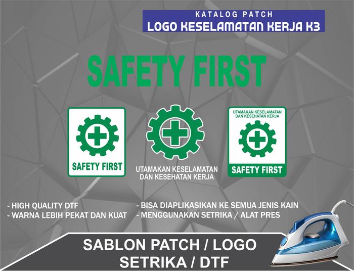 dtf satuan / sablon setrika dtf K3 / sticker sablon dtf setrika / dtf safety first